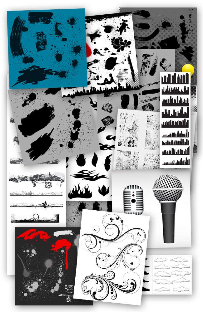 900 vectors and photoshop brushes free download